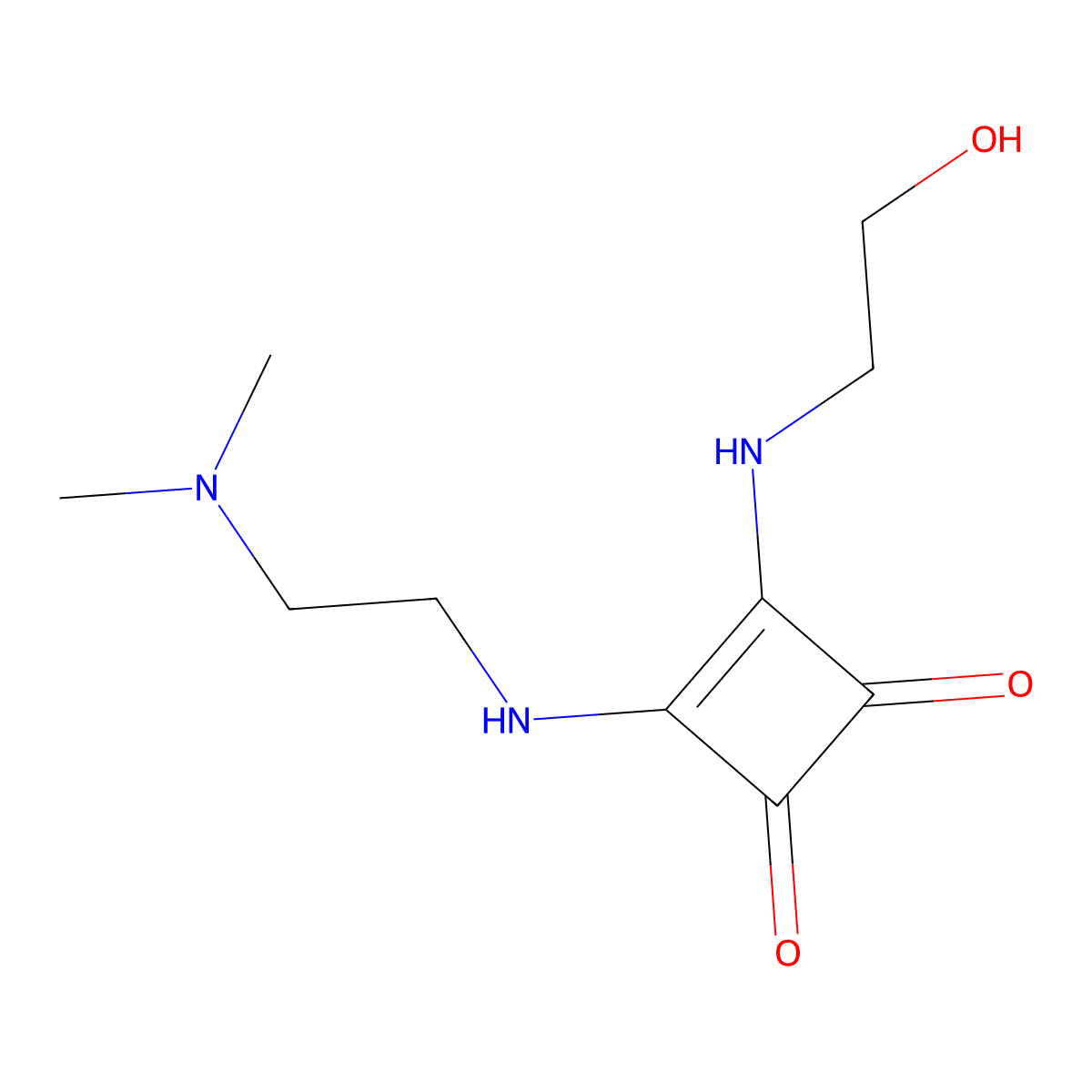 3-((2-(Dimethylamino)ethyl)amino)-4-((2-hydroxyethyl)amino)cyclobut-3-ene-1,2-dione molecular structure, CAS 1282124-02-0