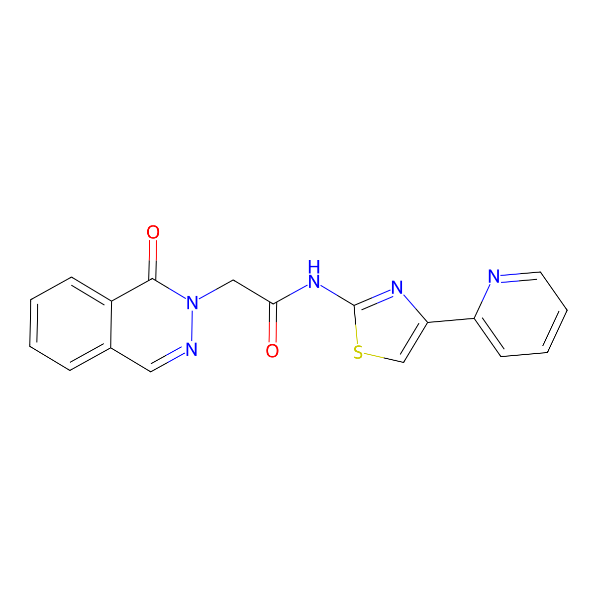 2-(1-oxophthalazin-2(1H)-yl)-N-[(2Z)-4-(pyridin-2-yl)-1,3-thiazol-2(3H)-ylidene]acetamide molecular structure, CAS 1282124-07-5