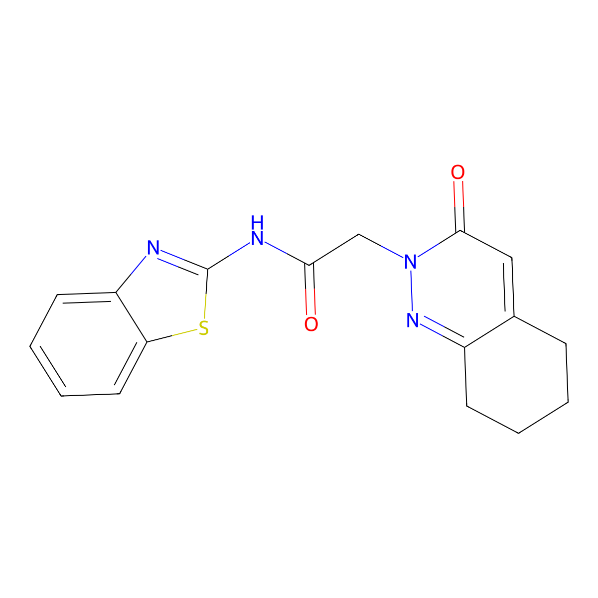 N-(1,3-benzothiazol-2-yl)-2-(3-oxo-5,6,7,8-tetrahydrocinnolin-2(3H)-yl)acetamide molecular structure, CAS 1282124-09-7