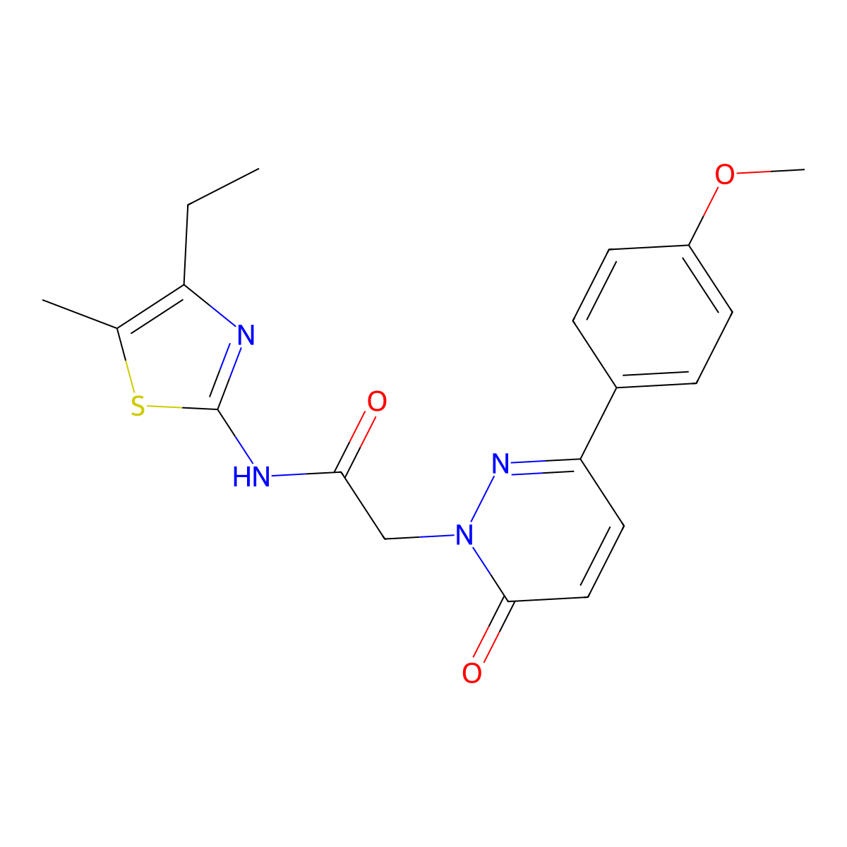 N-[(2Z)-4-ethyl-5-methyl-1,3-thiazol-2(3H)-ylidene]-2-[3-(4-methoxyphenyl)-6-oxopyridazin-1(6H)-yl]acetamide molecular structure, CAS 1282124-18-8