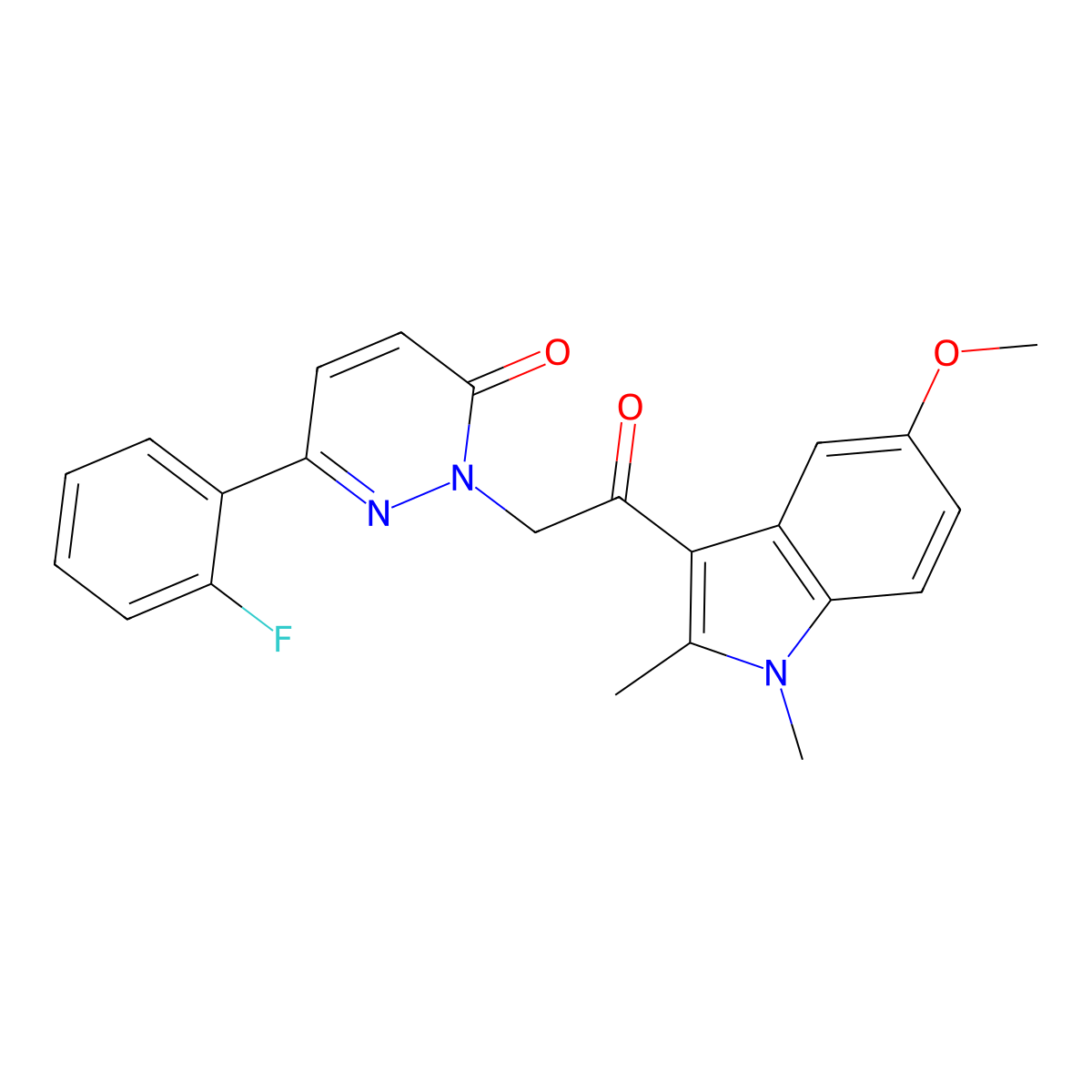 6-(2-fluorophenyl)-2-[2-(5-methoxy-1,2-dimethyl-1H-indol-3-yl)-2-oxoethyl]pyridazin-3(2H)-one molecular structure, CAS 1282124-33-7