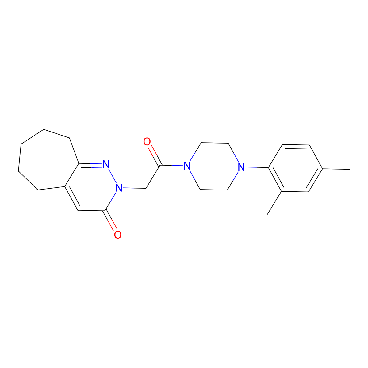 2-{2-[4-(2,4-dimethylphenyl)piperazino]-2-oxoethyl}-2,5,6,7,8,9-hexahydro-3H-cyclohepta[c]pyridazin-3-one molecular structure, CAS 1282124-39-3