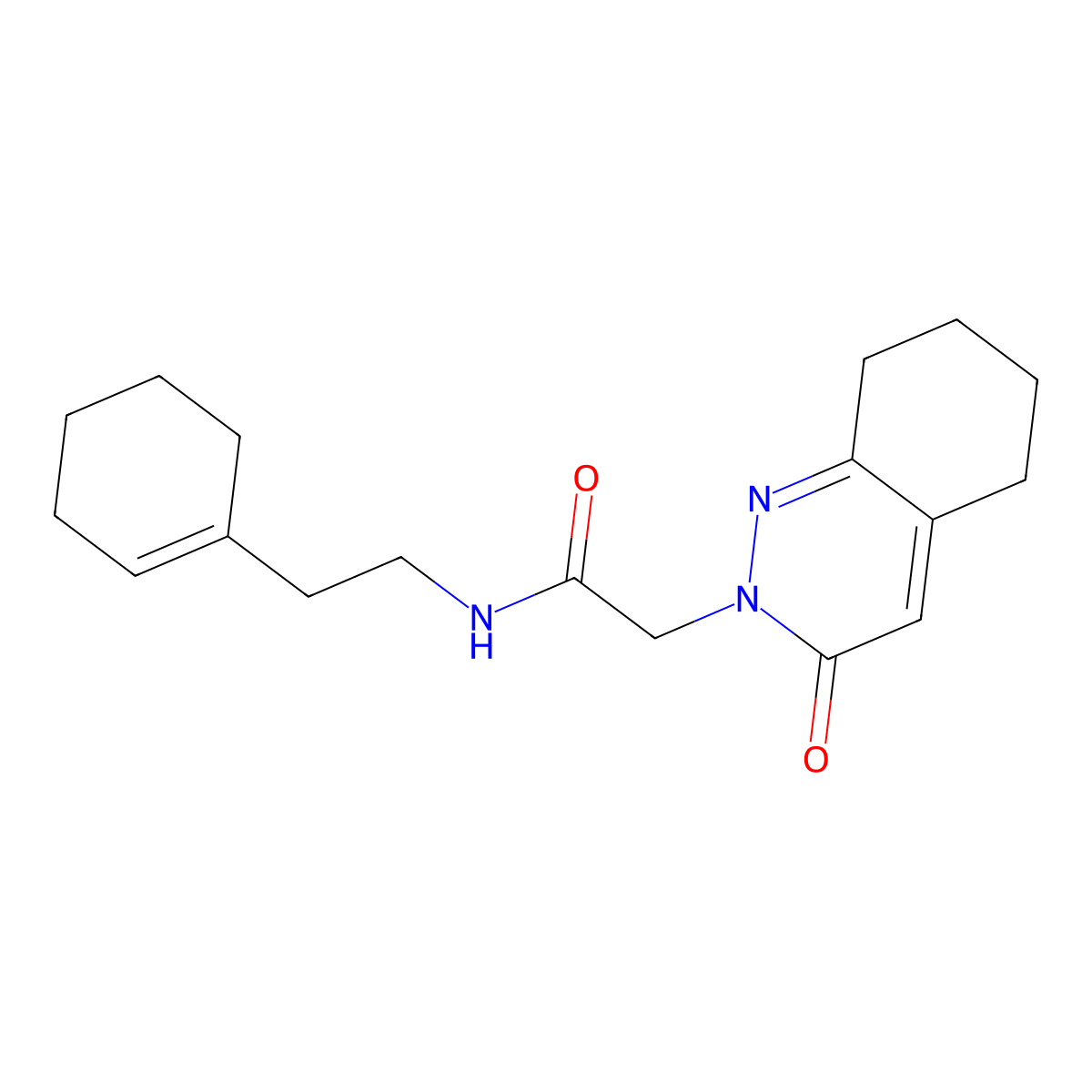 N-[2-(cyclohex-1-en-1-yl)ethyl]-2-(3-oxo-5,6,7,8-tetrahydrocinnolin-2(3H)-yl)acetamide molecular structure, CAS 1282124-44-0