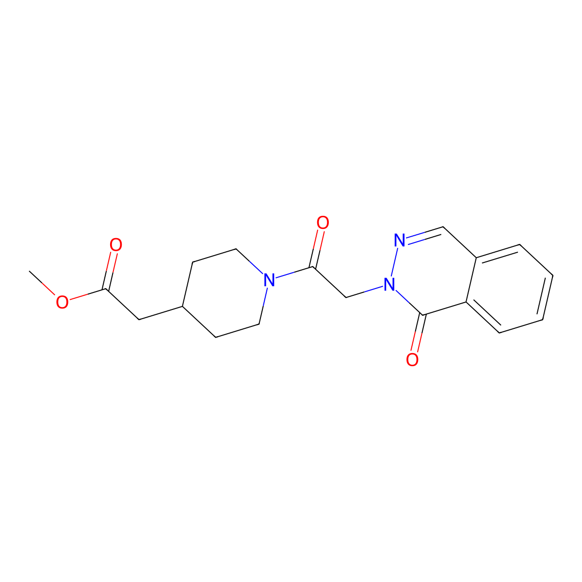 methyl {1-[(1-oxophthalazin-2(1H)-yl)acetyl]piperidin-4-yl}acetate molecular structure, CAS 1282124-51-9