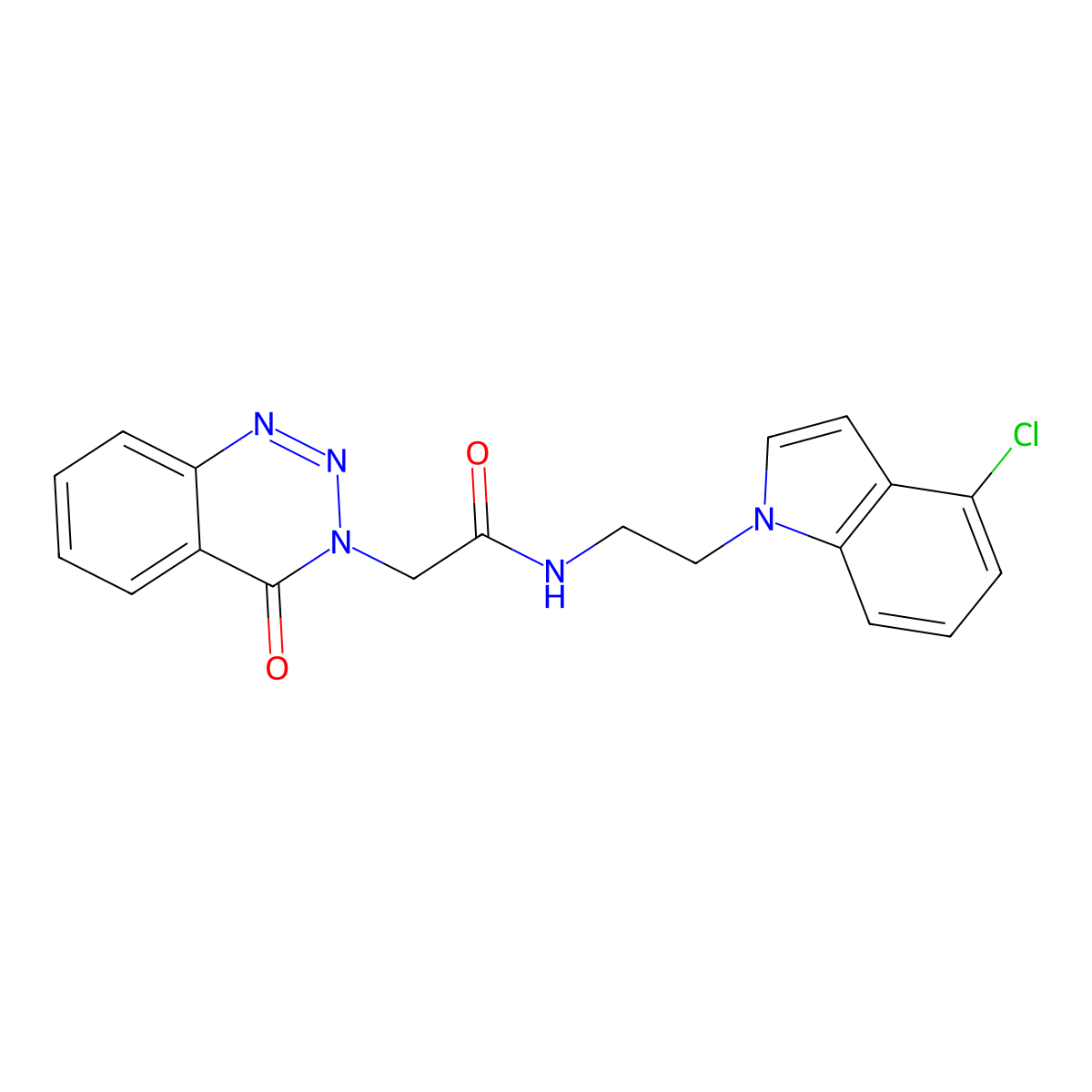 N-[2-(4-chloro-1H-indol-1-yl)ethyl]-2-(4-oxo-1,2,3-benzotriazin-3(4H)-yl)acetamide molecular structure, CAS 1282124-62-2