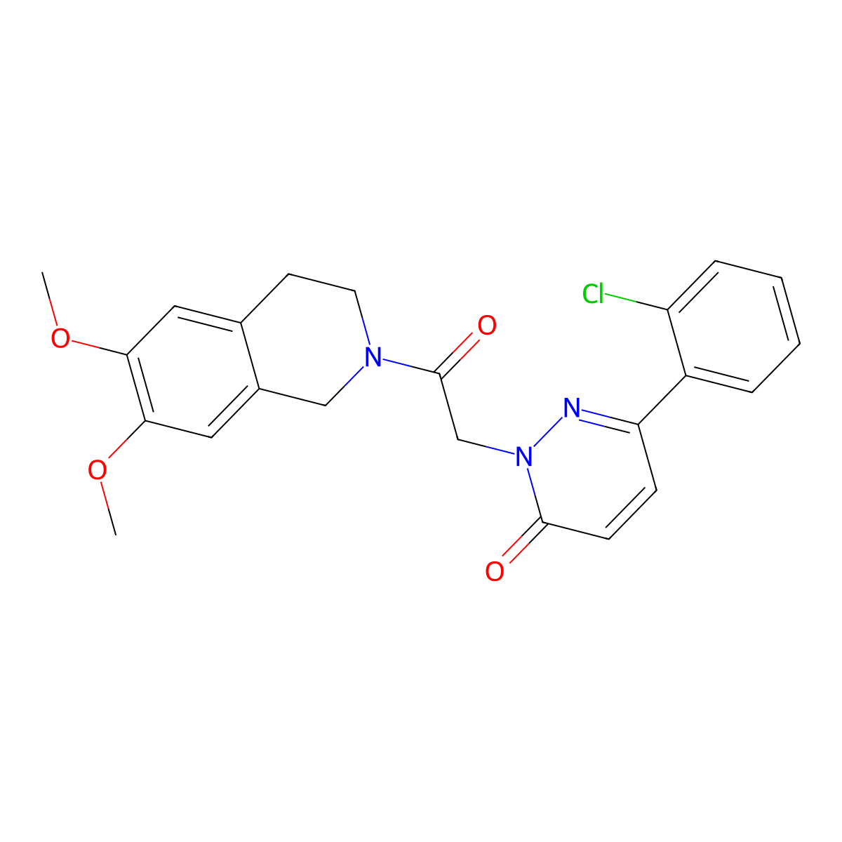 6-(2-chlorophenyl)-2-(2-(6,7-dimethoxy-3,4-dihydroisoquinolin-2(1H)-yl)-2-oxoethyl)pyridazin-3(2H)-one molecular structure, CAS 1282124-64-4