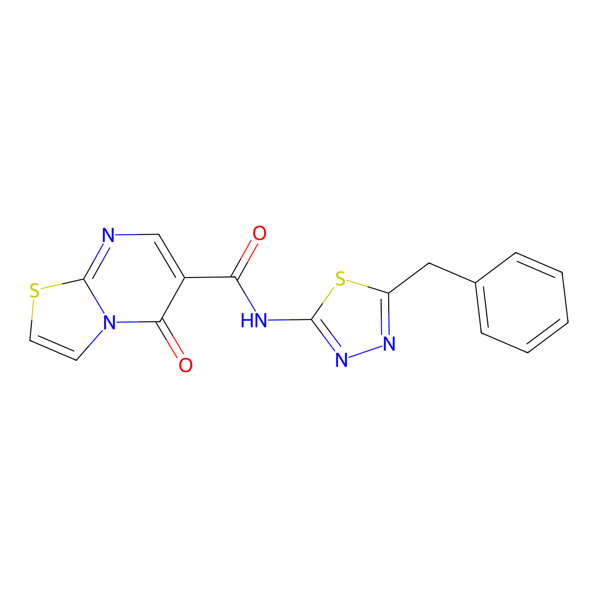 N-[(2Z)-5-benzyl-1,3,4-thiadiazol-2(3H)-ylidene]-5-oxo-5H-[1,3]thiazolo[3,2-a]pyrimidine-6-carboxamide molecular structure, CAS 1282124-65-5