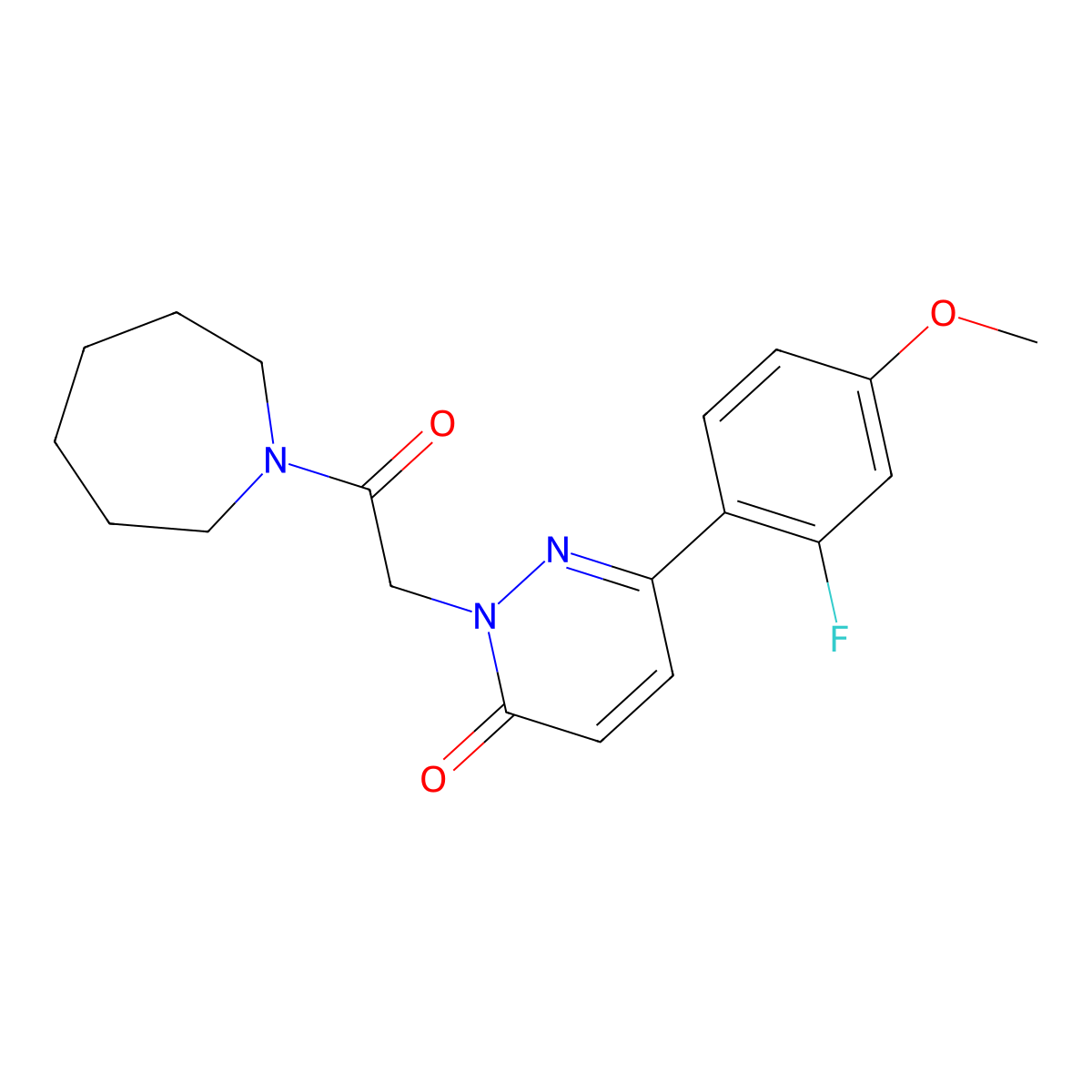 2-[2-(1-azepanyl)-2-oxoethyl]-6-(2-fluoro-4-methoxyphenyl)-3(2H)-pyridazinone molecular structure, CAS 1282124-68-8