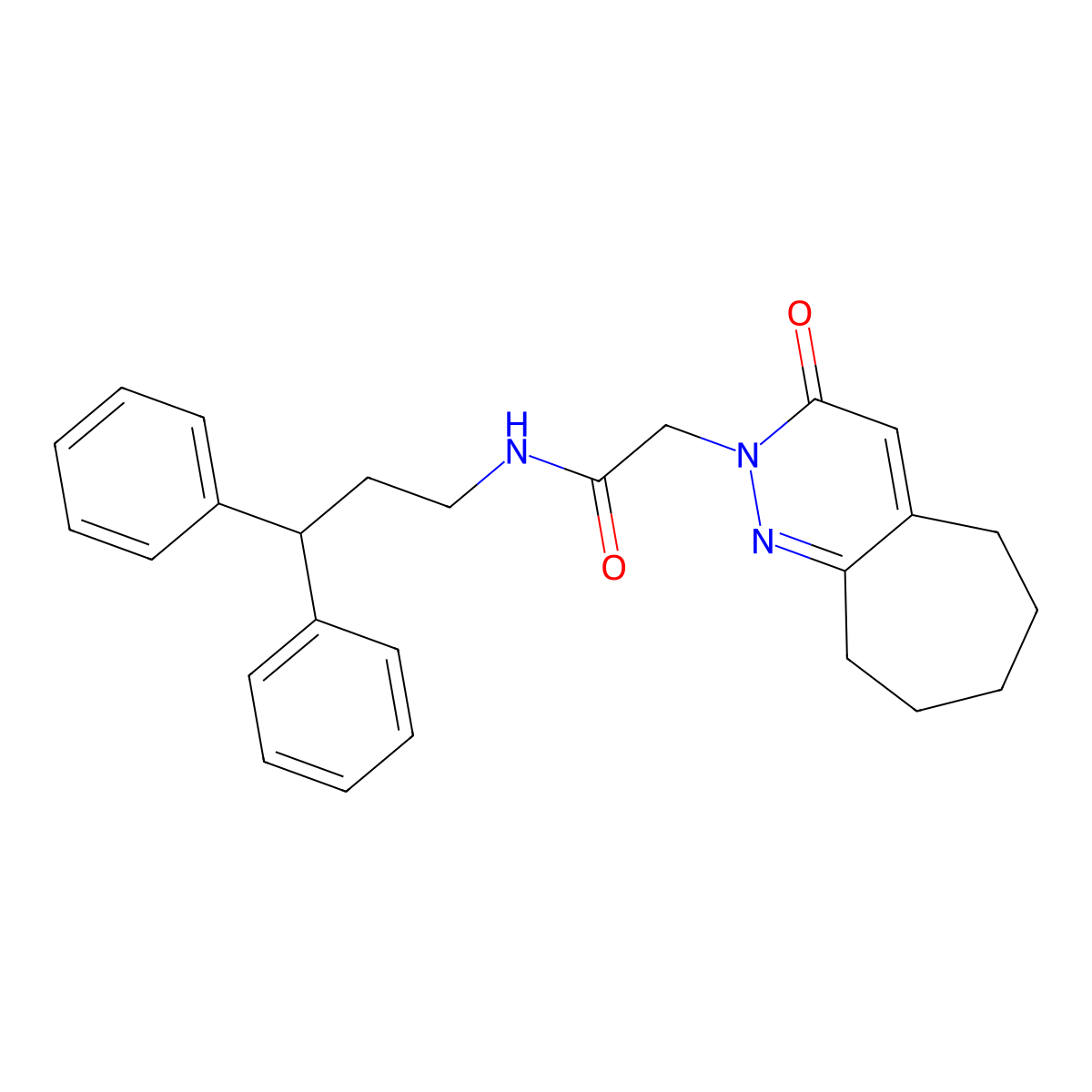 N-(3,3-diphenylpropyl)-2-(3-oxo-3,5,6,7,8,9-hexahydro-2H-cyclohepta[c]pyridazin-2-yl)acetamide molecular structure, CAS 1282124-72-4