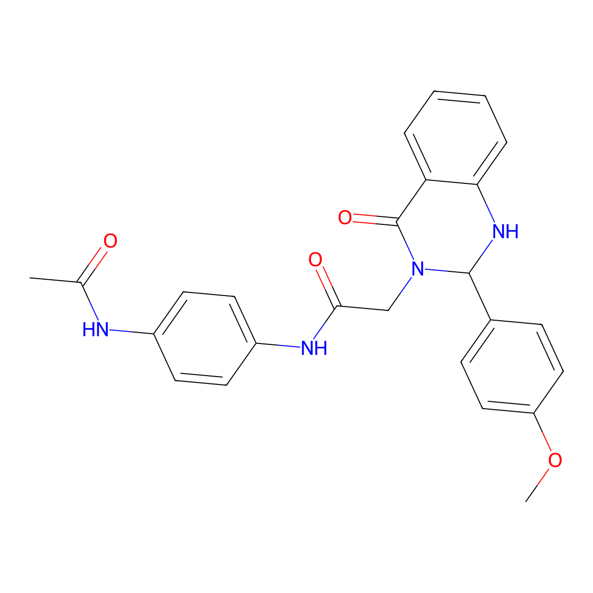 N-[4-(acetylamino)phenyl]-2-[2-(4-methoxyphenyl)-4-oxo-1,4-dihydroquinazolin-3(2H)-yl]acetamide molecular structure, CAS 1282124-88-2