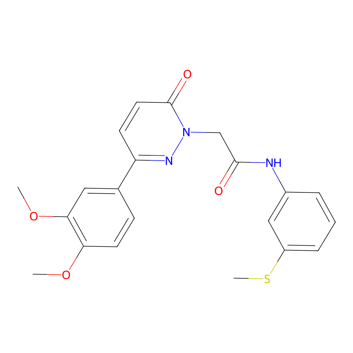 2-[3-(3,4-dimethoxyphenyl)-6-oxopyridazin-1(6H)-yl]-N-[3-(methylsulfanyl)phenyl]acetamide molecular structure, CAS 1282124-89-3