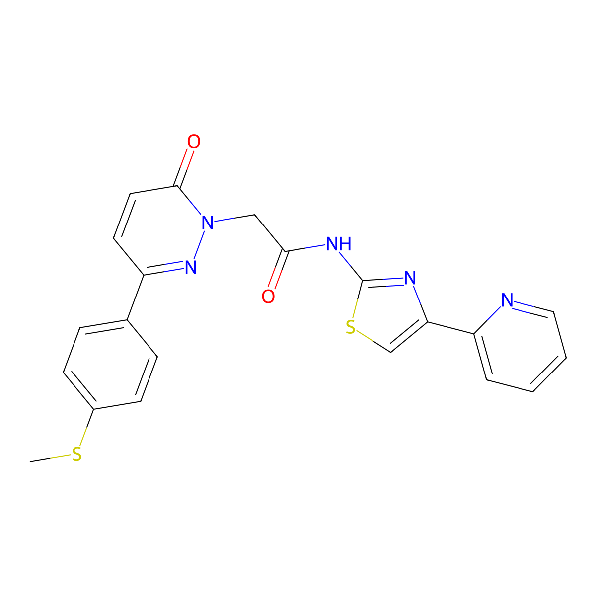 2-{3-[4-(methylsulfanyl)phenyl]-6-oxopyridazin-1(6H)-yl}-N-[(2Z)-4-(pyridin-2-yl)-1,3-thiazol-2(3H)-ylidene]acetamide molecular structure, CAS 1282125-02-3