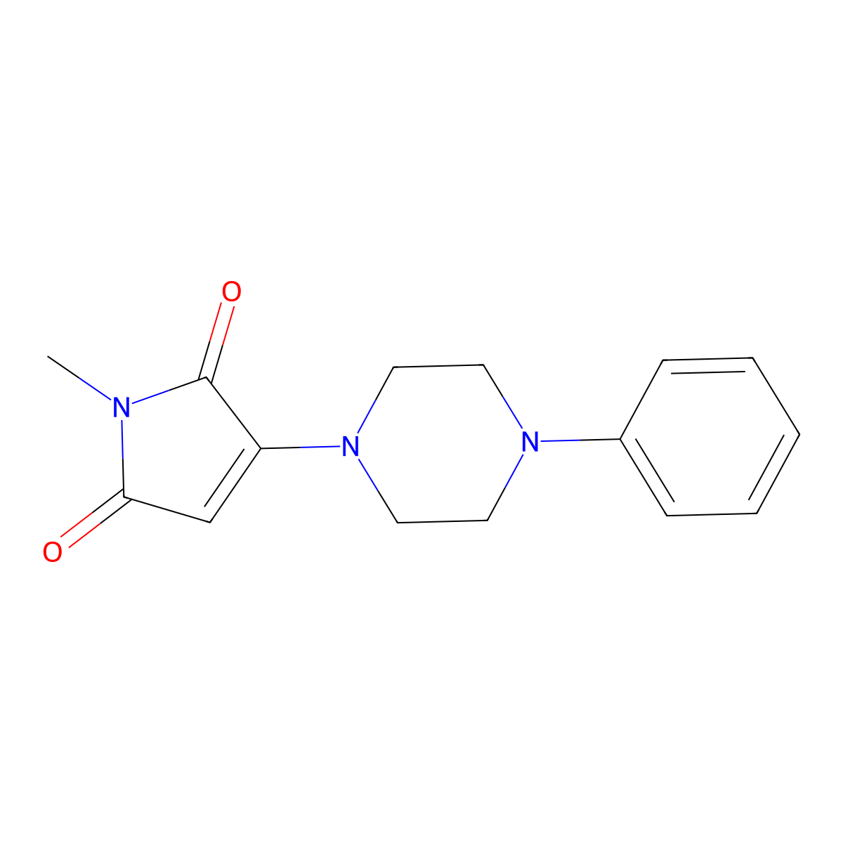 1-methyl-3-(4-phenylpiperazin-1-yl)-1H-pyrrole-2,5-dione molecular structure, CAS 1282125-07-8