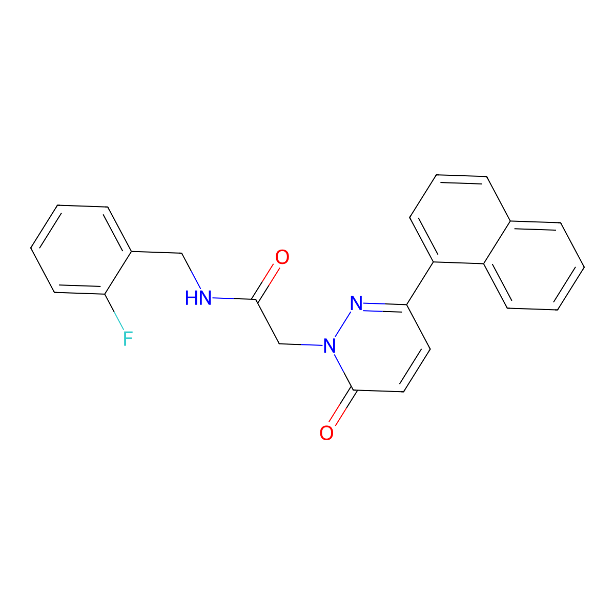 N-(2-fluorobenzyl)-2-[3-(1-naphthyl)-6-oxo-1(6H)-pyridazinyl]acetamide molecular structure, CAS 1282125-08-9