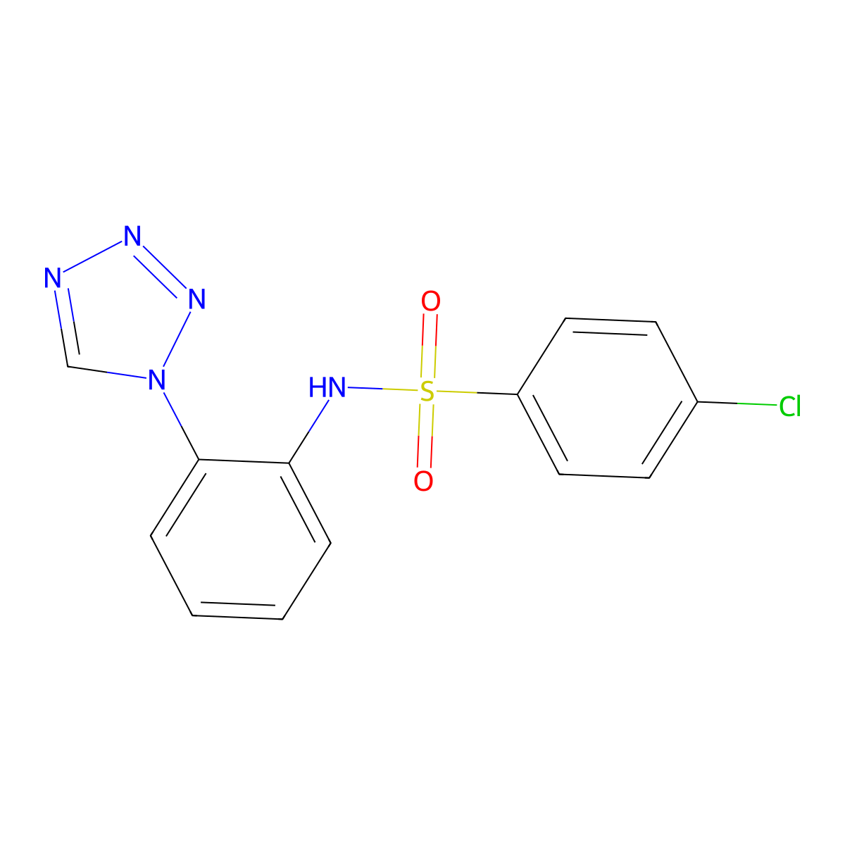 4-chloro-N-[2-(1H-tetrazol-1-yl)phenyl]benzenesulfonamide molecular structure, CAS 1282125-11-4