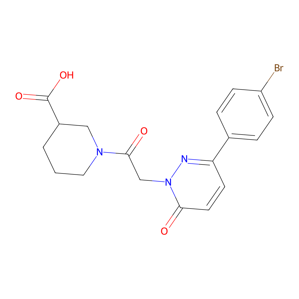 1-{[3-(4-bromophenyl)-6-oxopyridazin-1(6H)-yl]acetyl}piperidine-3-carboxylic acid molecular structure, CAS 1282125-12-5