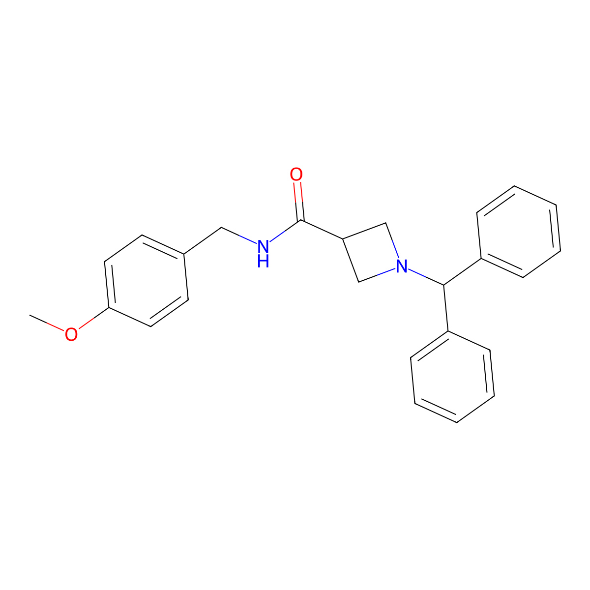 1-benzhydryl-N~3~-(4-methoxybenzyl)-3-azetanecarboxamide molecular structure, CAS 1282125-22-7