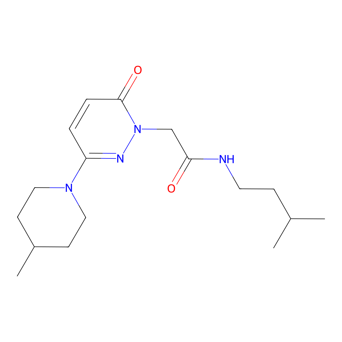 N-(3-methylbutyl)-2-[3-(4-methylpiperidin-1-yl)-6-oxopyridazin-1(6H)-yl]acetamide molecular structure, CAS 1282125-41-0