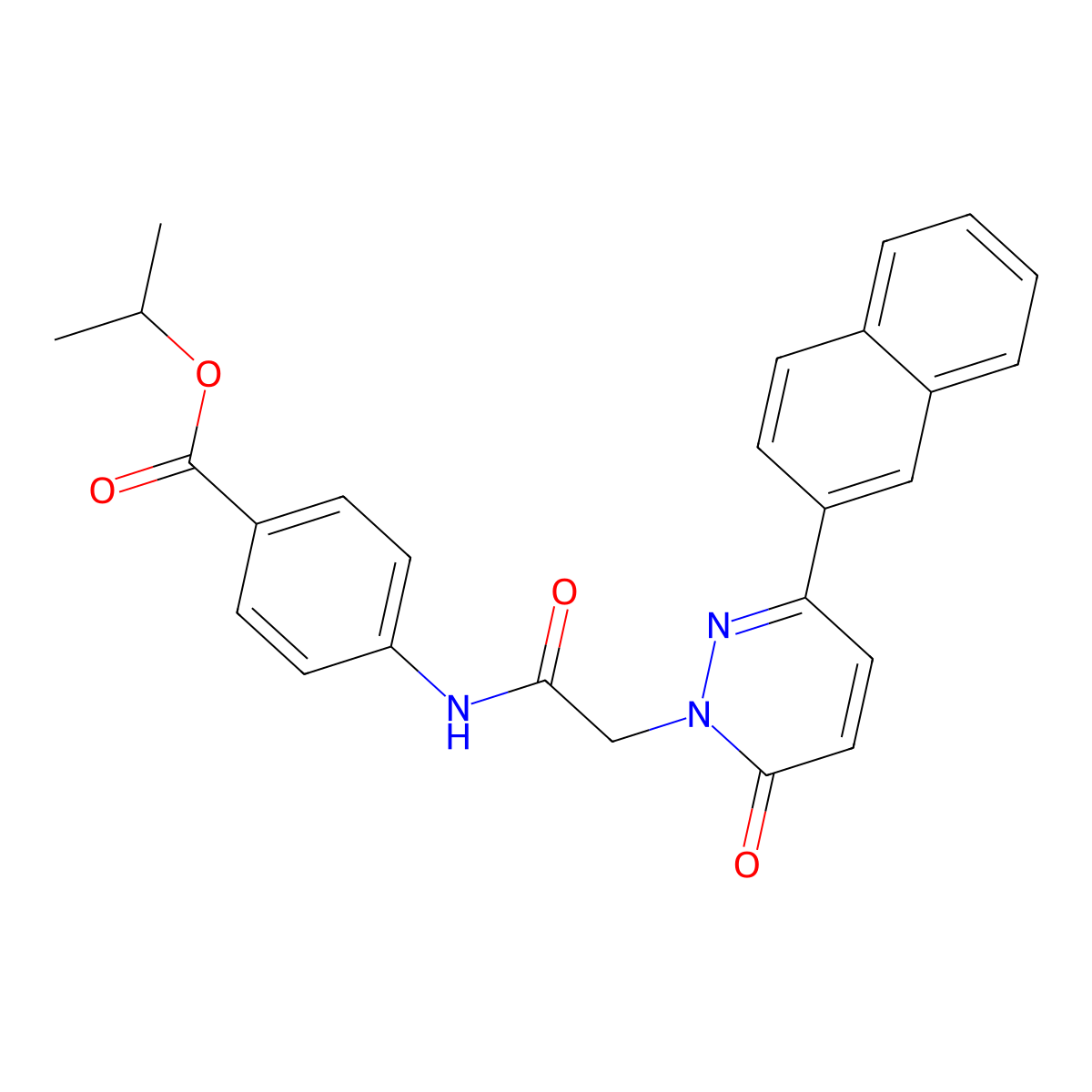 propan-2-yl 4-({[3-(naphthalen-2-yl)-6-oxopyridazin-1(6H)-yl]acetyl}amino)benzoate molecular structure, CAS 1282125-68-1