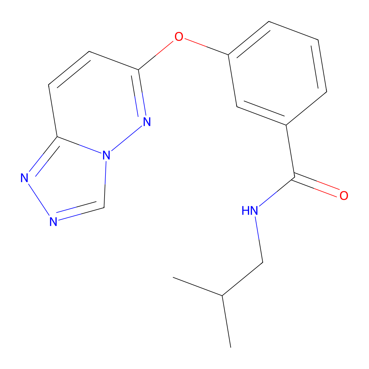 N-(2-methylpropyl)-3-([1,2,4]triazolo[4,3-b]pyridazin-6-yloxy)benzamide molecular structure, CAS 1282125-94-3