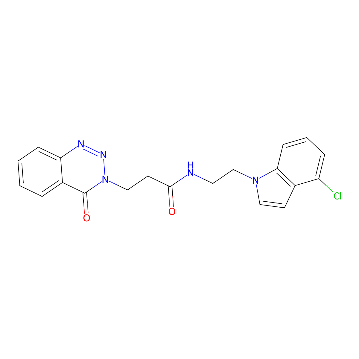 N-[2-(4-chloro-1H-indol-1-yl)ethyl]-3-(4-oxo-1,2,3-benzotriazin-3(4H)-yl)propanamide molecular structure, CAS 1282125-97-6