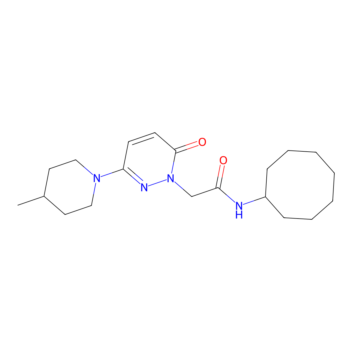 N-cyclooctyl-2-(3-(4-methylpiperidin-1-yl)-6-oxopyridazin-1(6H)-yl)acetamide molecular structure, CAS 1282126-05-9