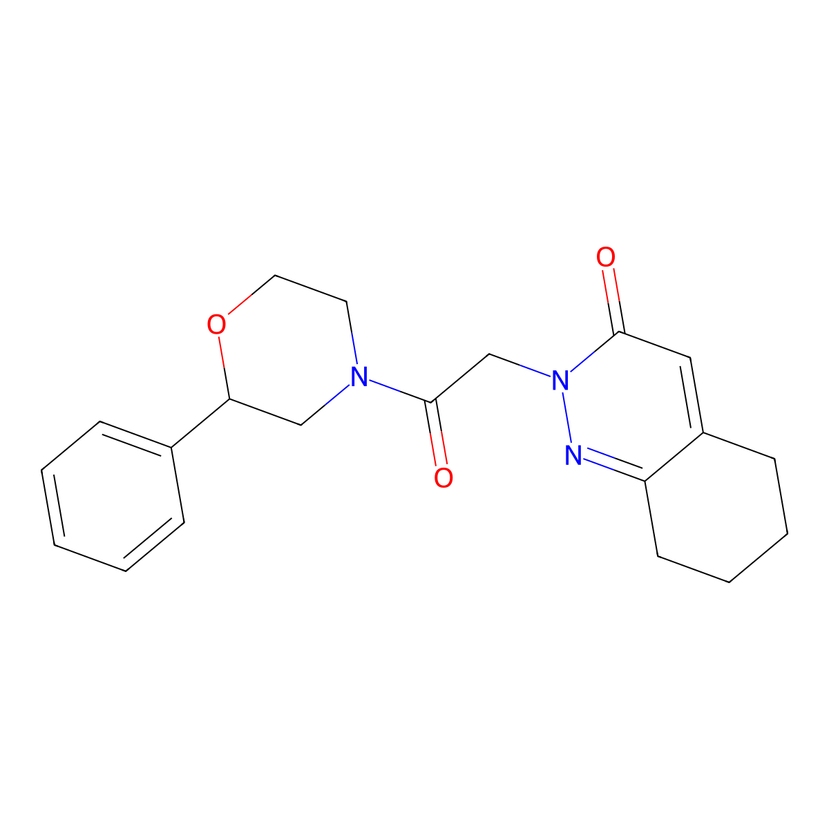 2-[2-oxo-2-(2-phenylmorpholino)ethyl]-5,6,7,8-tetrahydro-3(2H)-cinnolinone molecular structure, CAS 1282126-08-2