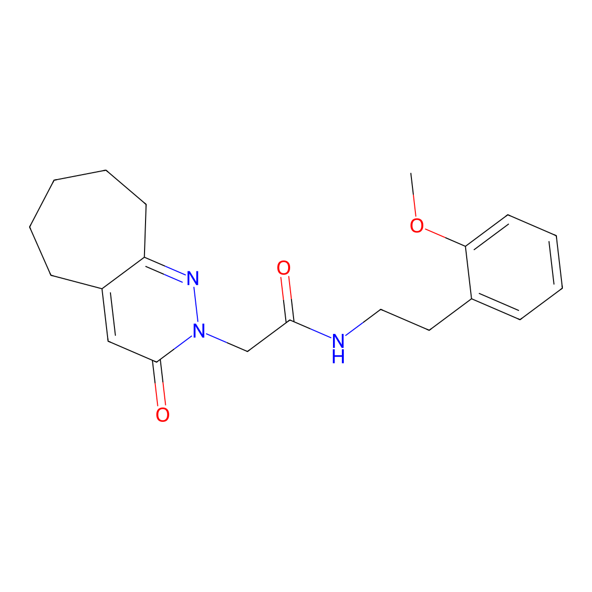 N~1~-(2-methoxyphenethyl)-2-(3-oxo-3,5,6,7,8,9-hexahydro-2H-cyclohepta[c]pyridazin-2-yl)acetamide molecular structure, CAS 1282126-15-1