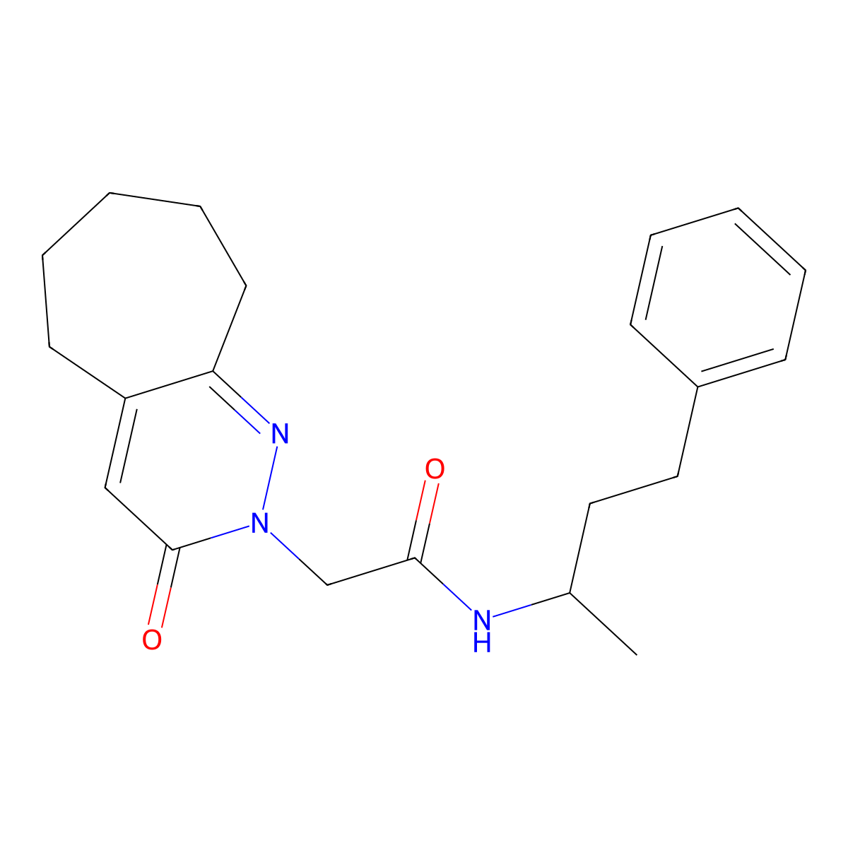 2-(3-oxo-3,5,6,7,8,9-hexahydro-2H-cyclohepta[c]pyridazin-2-yl)-N-(4-phenylbutan-2-yl)acetamide molecular structure, CAS 1282126-51-5