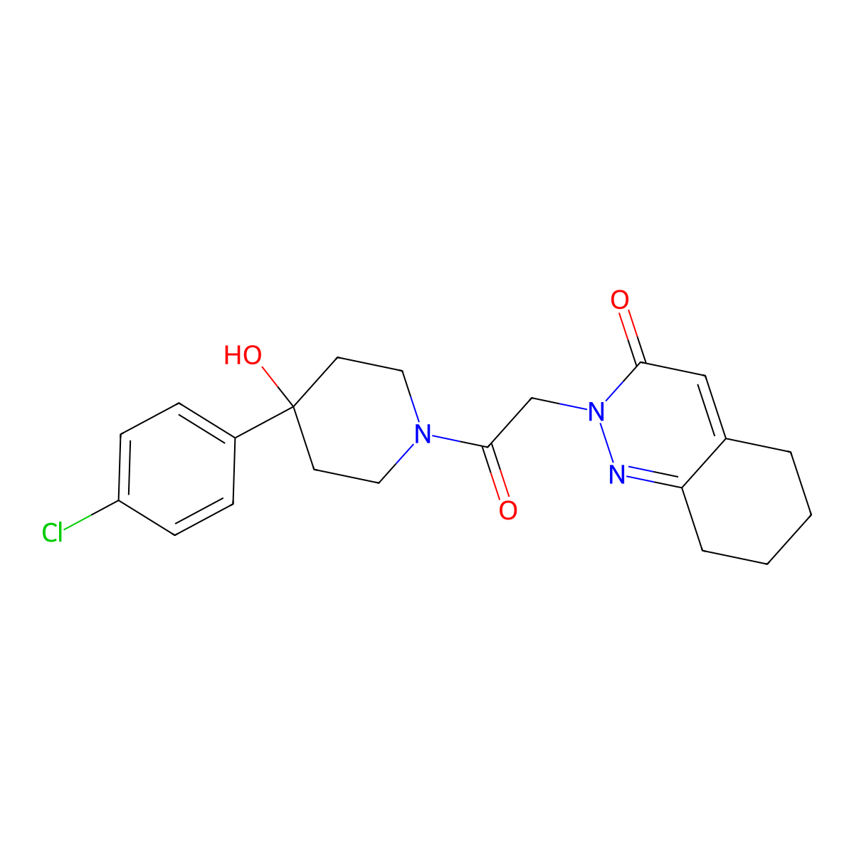 2-{2-[4-(4-chlorophenyl)-4-hydroxypiperidino]-2-oxoethyl}-5,6,7,8-tetrahydro-3(2H)-cinnolinone molecular structure, CAS 1282126-58-2
