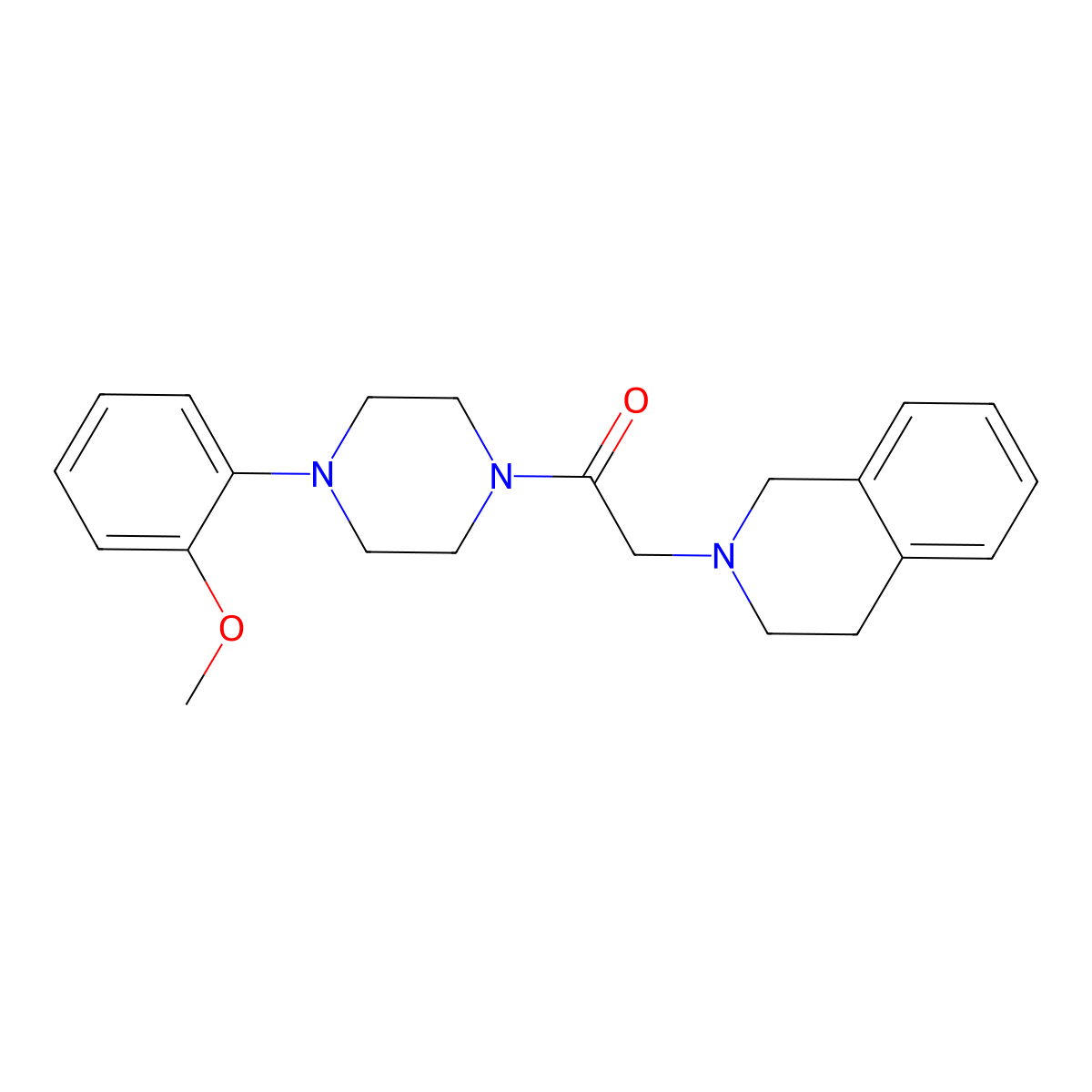 2-[3,4-dihydro-2(1H)-isoquinolinyl]-1-[4-(2-methoxyphenyl)piperazino]-1-ethanone molecular structure, CAS 1282126-73-1