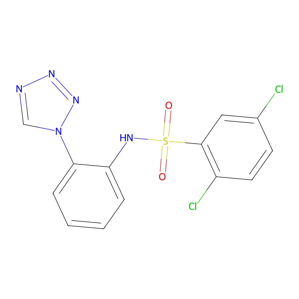 2,5-dichloro-N-[2-(1H-tetrazol-1-yl)phenyl]benzenesulfonamide molecular structure, CAS 1282126-85-5