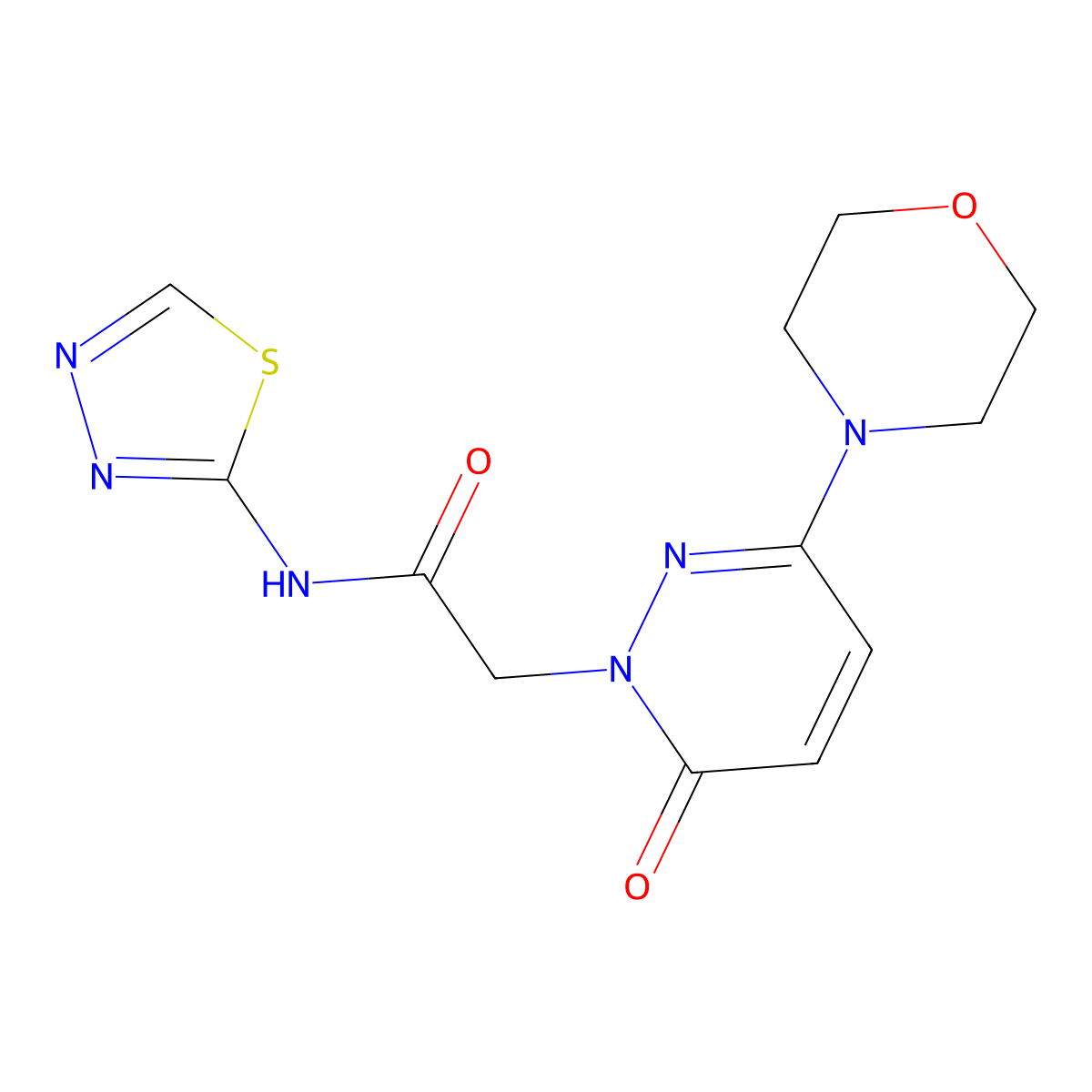 2-[3-(morpholin-4-yl)-6-oxopyridazin-1(6H)-yl]-N-[(2E)-1,3,4-thiadiazol-2(3H)-ylidene]acetamide molecular structure, CAS 1282126-89-9