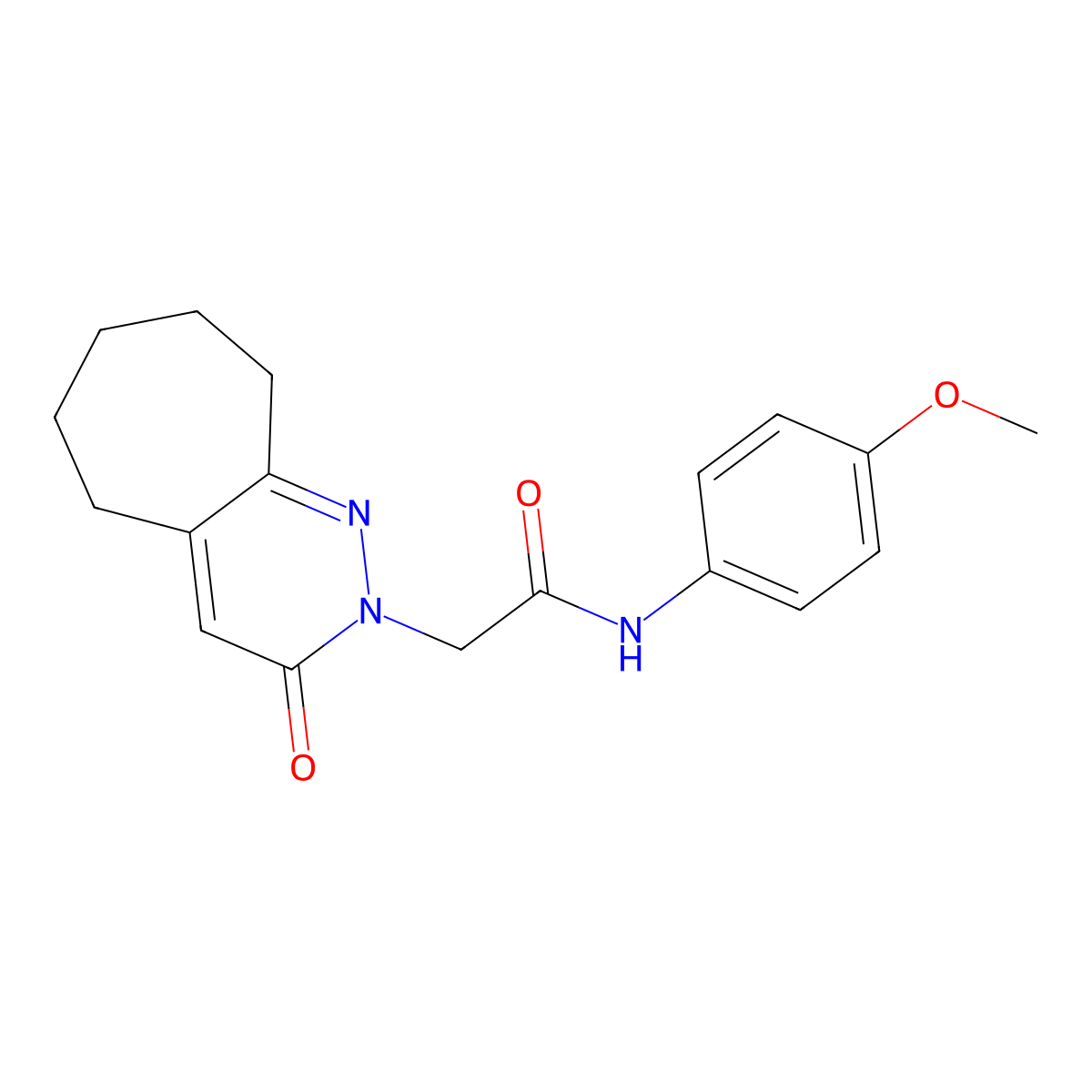 N-(4-methoxyphenyl)-2-(3-oxo-3,5,6,7,8,9-hexahydro-2H-cyclohepta[c]pyridazin-2-yl)acetamide molecular structure, CAS 1282126-97-9