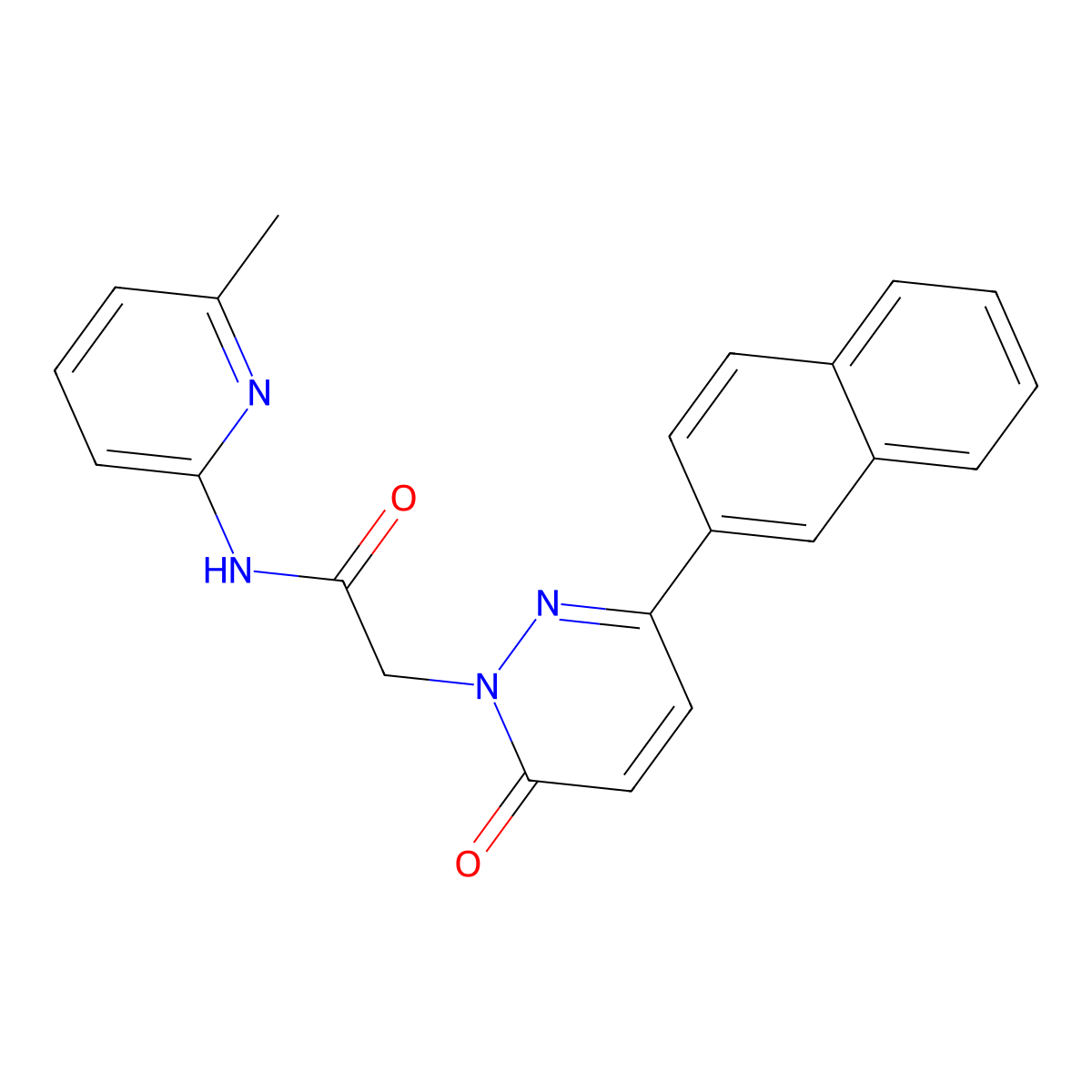 N-(6-methylpyridin-2-yl)-2-(3-(naphthalen-2-yl)-6-oxopyridazin-1(6H)-yl)acetamide molecular structure, CAS 1282126-98-0