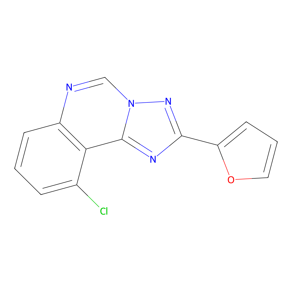 10-Chloro-2-(furan-2-yl)-[1,2,4]triazolo[1,5-c]quinazoline molecular structure, CAS 1282127-17-6