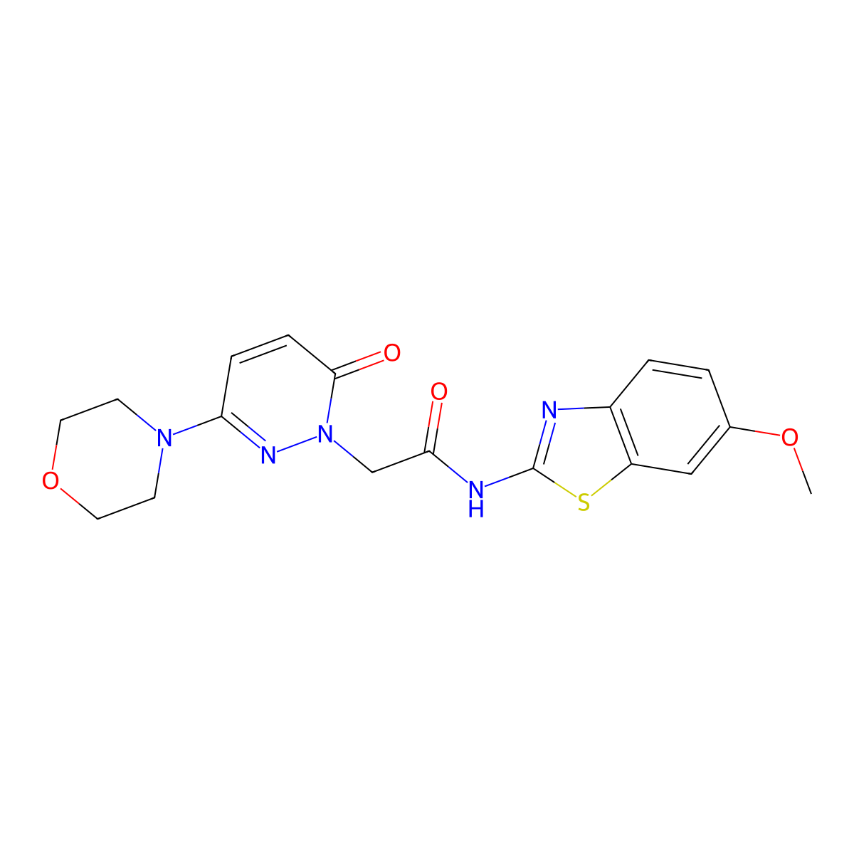N-(6-methoxy-1,3-benzothiazol-2-yl)-2-[3-(morpholin-4-yl)-6-oxopyridazin-1(6H)-yl]acetamide molecular structure, CAS 1282127-24-5