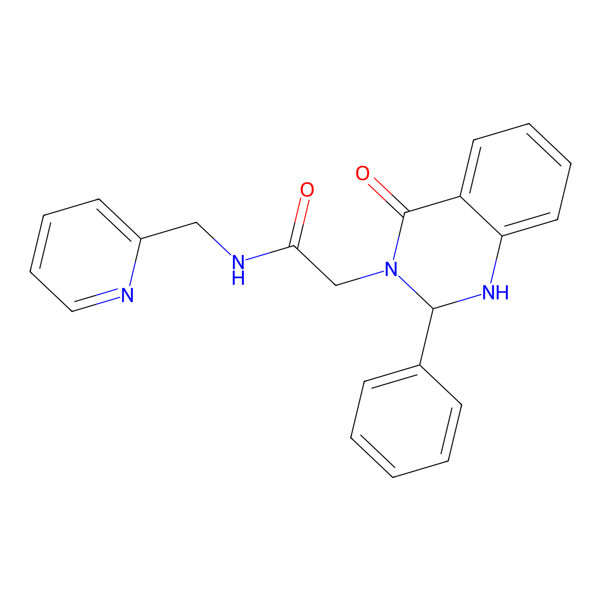 2-(4-oxo-2-phenyl-1,4-dihydroquinazolin-3(2H)-yl)-N-(pyridin-2-ylmethyl)acetamide molecular structure, CAS 1282127-31-4