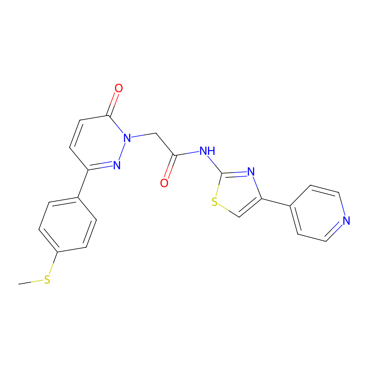 2-{3-[4-(methylsulfanyl)phenyl]-6-oxopyridazin-1(6H)-yl}-N-[(2Z)-4-(pyridin-4-yl)-1,3-thiazol-2(3H)-ylidene]acetamide molecular structure, CAS 1282127-60-9