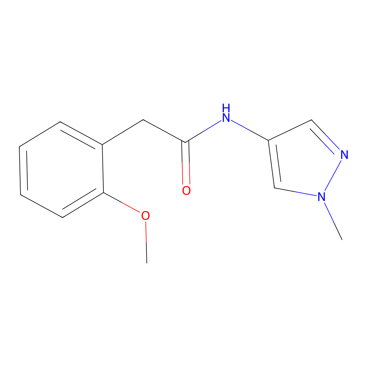 2-(2-methoxyphenyl)-N-(1-methyl-1H-pyrazol-4-yl)acetamide molecular structure, CAS 1282127-64-3
