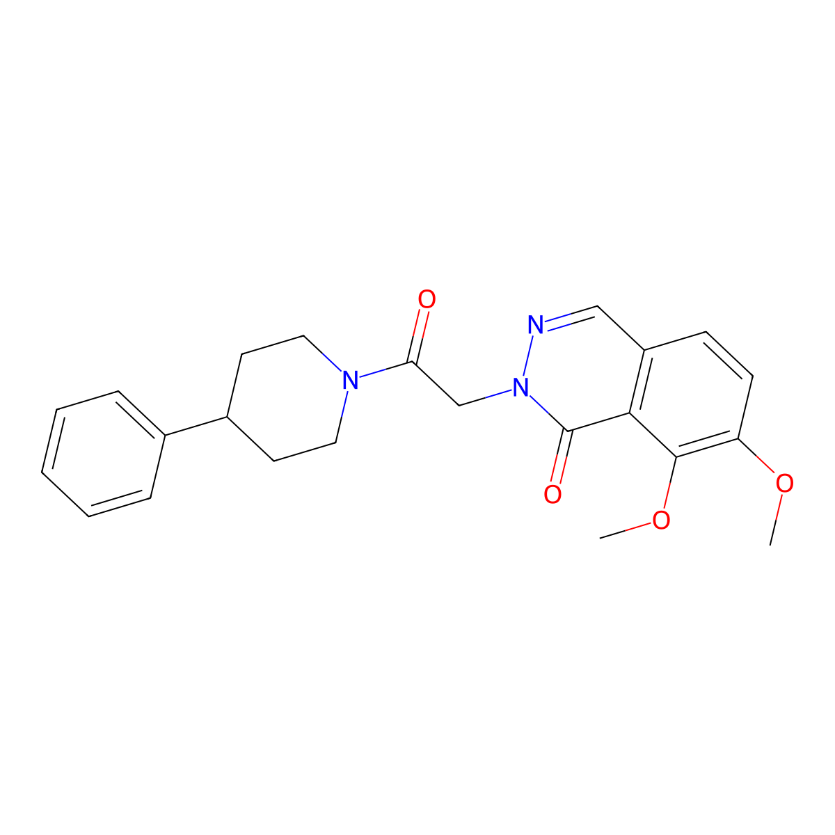7,8-dimethoxy-2-[2-oxo-2-(4-phenylpiperidino)ethyl]-1(2H)-phthalazinone molecular structure, CAS 1282127-75-6