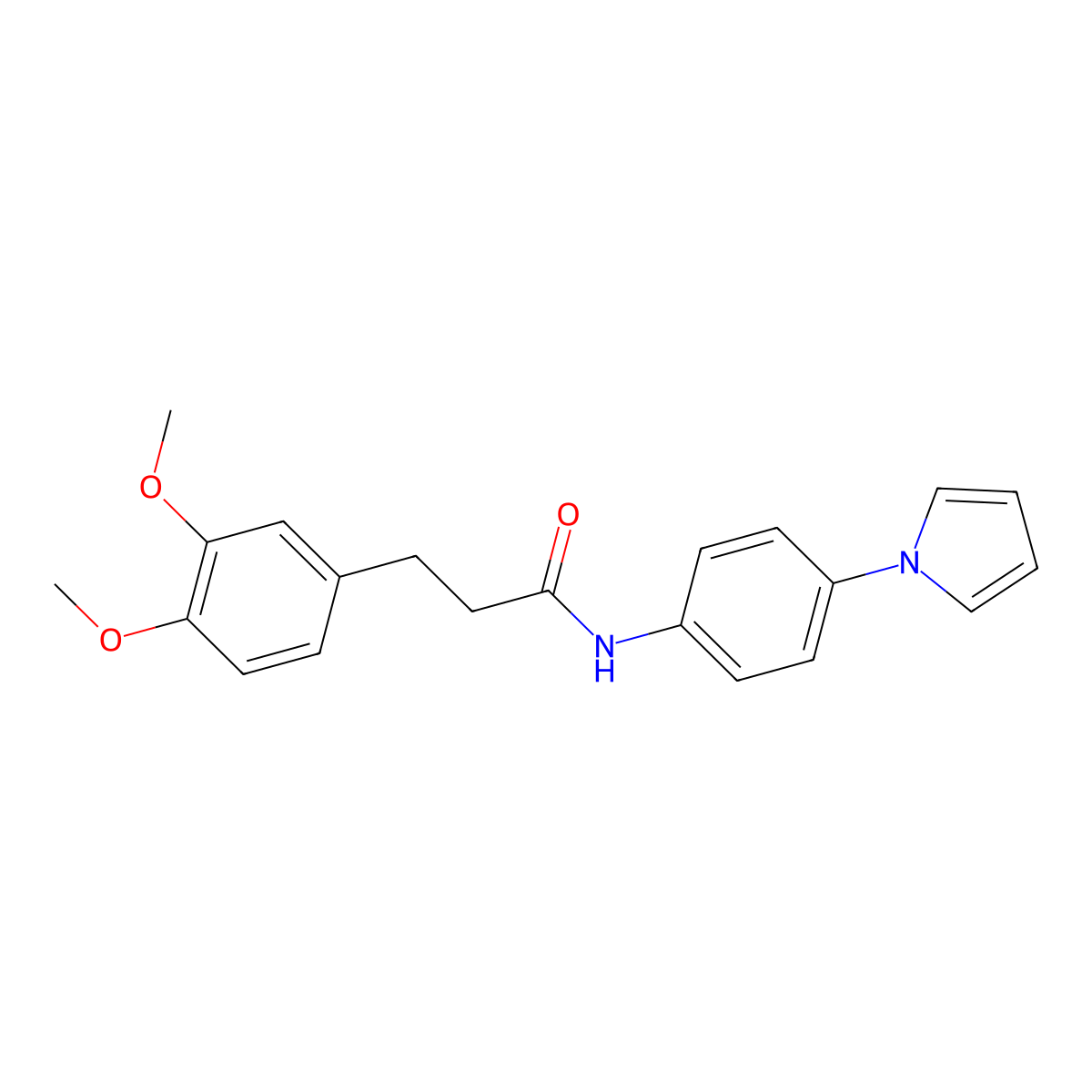 3-(3,4-dimethoxyphenyl)-N-[4-(1H-pyrrol-1-yl)phenyl]propanamide molecular structure, CAS 1282127-81-4