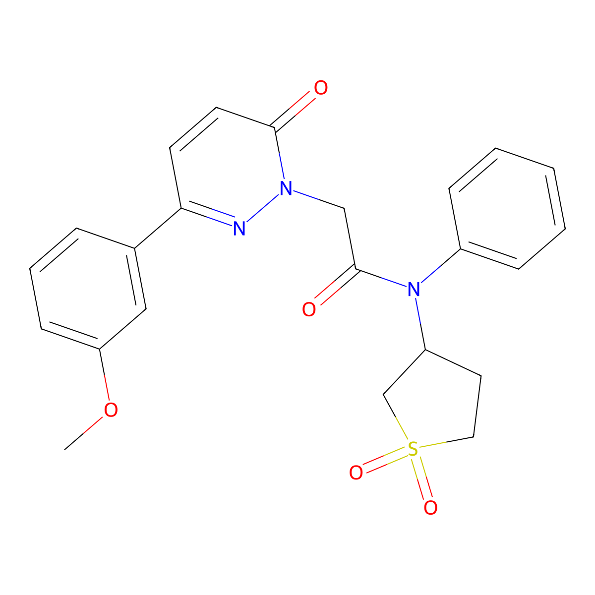 N-(1,1-dioxidotetrahydrothiophen-3-yl)-2-(3-(3-methoxyphenyl)-6-oxopyridazin-1(6H)-yl)-N-phenylacetamide molecular structure, CAS 1282127-89-2