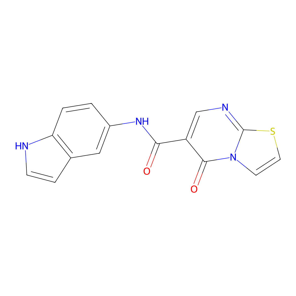 N-(1H-indol-5-yl)-5-oxo-5H-[1,3]thiazolo[3,2-a]pyrimidine-6-carboxamide molecular structure, CAS 1282128-02-2