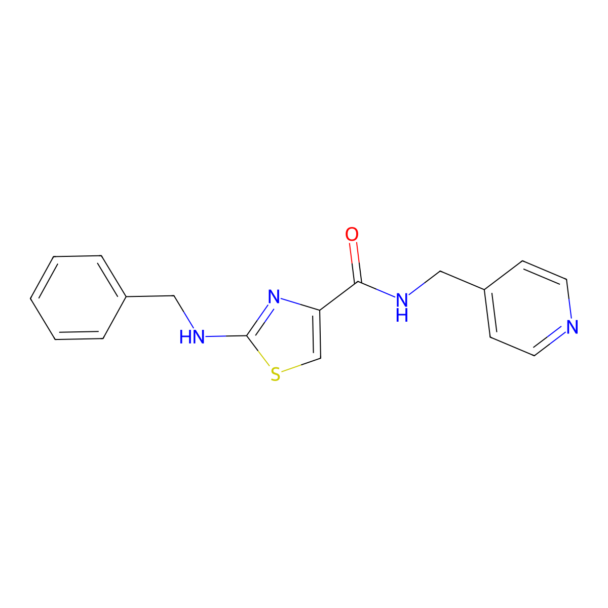 2-(benzylamino)-N-(pyridin-4-ylmethyl)-1,3-thiazole-4-carboxamide molecular structure, CAS 1282128-07-7