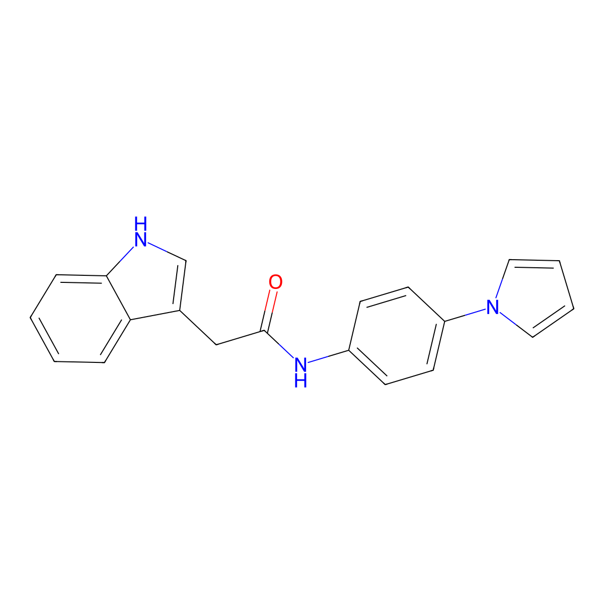 2-(1H-indol-3-yl)-N-[4-(1H-pyrrol-1-yl)phenyl]acetamide molecular structure, CAS 1282128-24-8