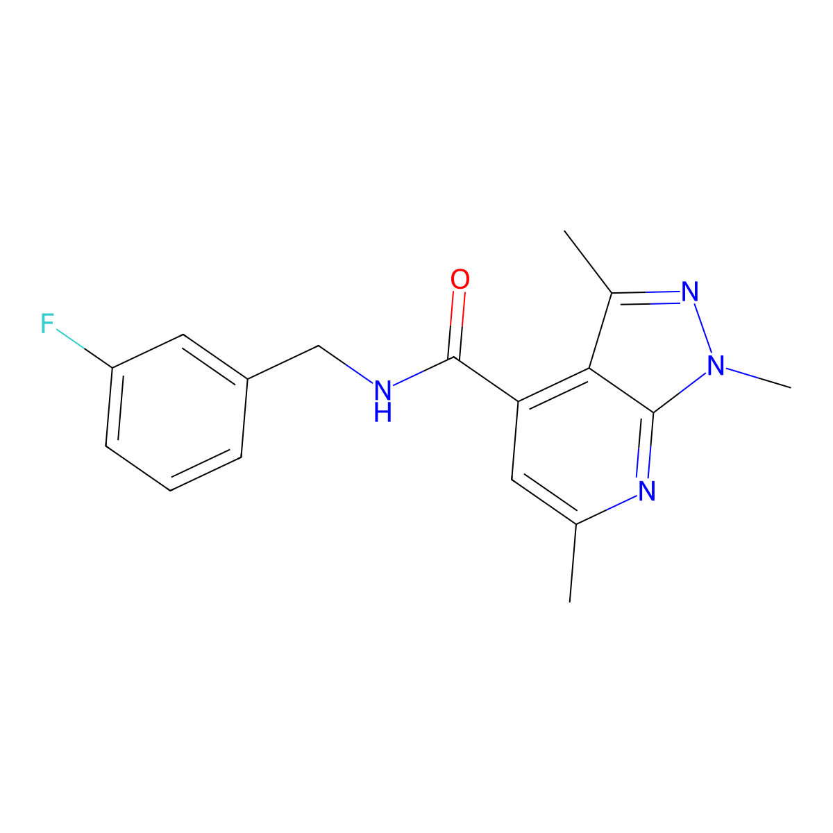 N-(3-fluorobenzyl)-1,3,6-trimethyl-1H-pyrazolo[3,4-b]pyridine-4-carboxamide molecular structure, CAS 1282128-40-8