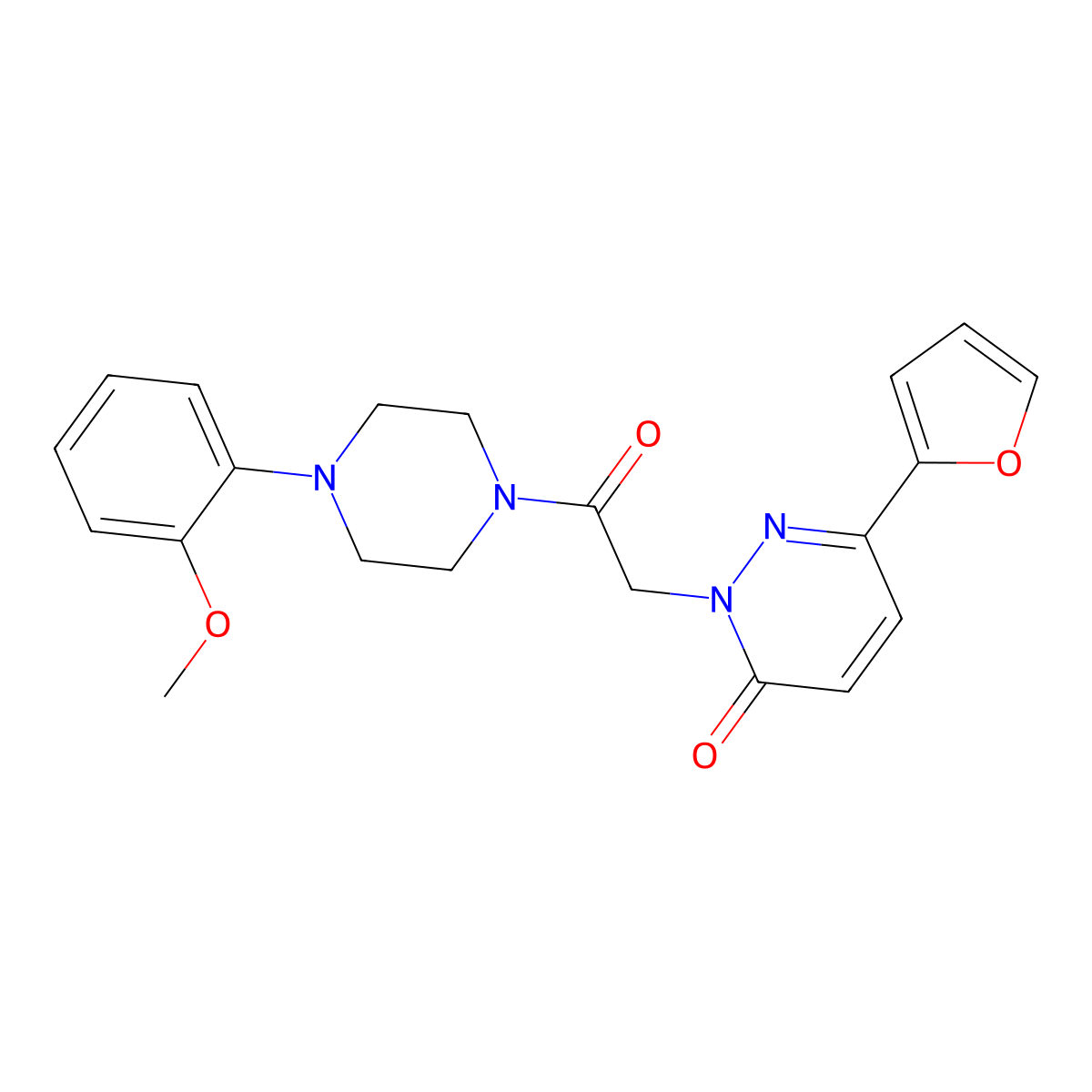 6-(2-furyl)-2-{2-[4-(2-methoxyphenyl)piperazino]-2-oxoethyl}-3(2H)-pyridazinone molecular structure, CAS 1282128-61-3