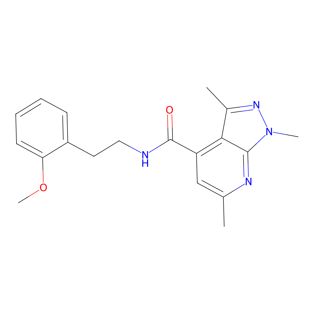 N-[2-(2-methoxyphenyl)ethyl]-1,3,6-trimethyl-1H-pyrazolo[3,4-b]pyridine-4-carboxamide molecular structure, CAS 1282128-71-5