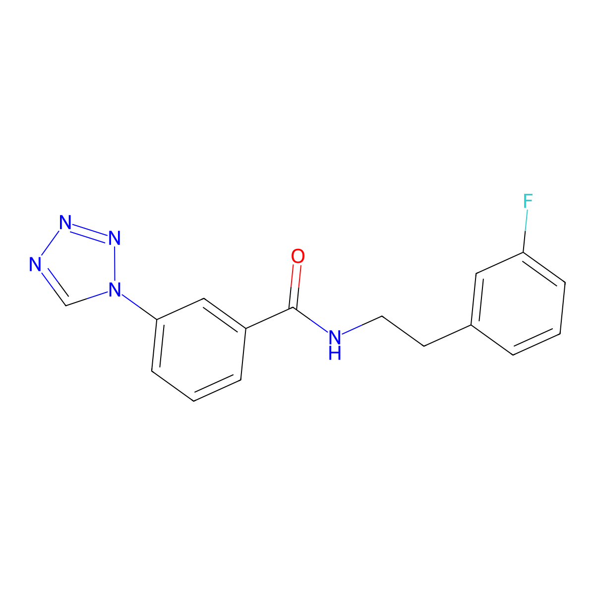 N-[2-(3-fluorophenyl)ethyl]-3-(1H-tetrazol-1-yl)benzamide molecular structure, CAS 1282128-93-1